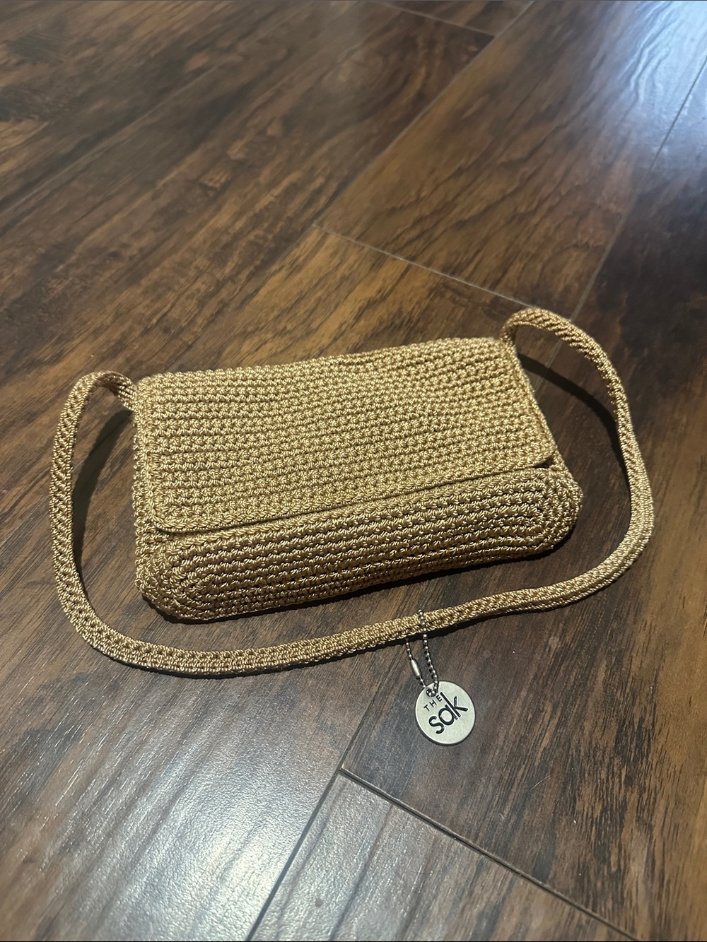 The Sak Gold Woven Crossbody Bag
